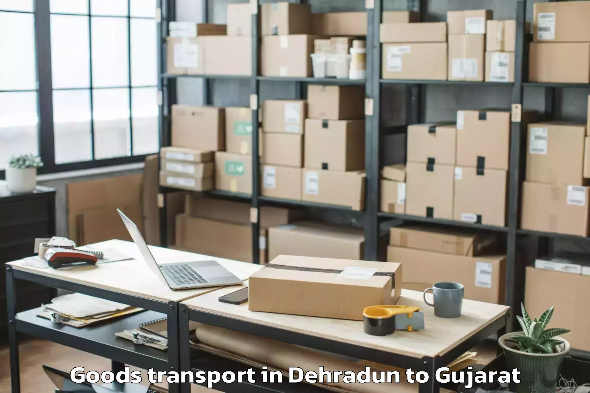 Efficient Dehradun to Porbandar Airport Pbd Goods Transport